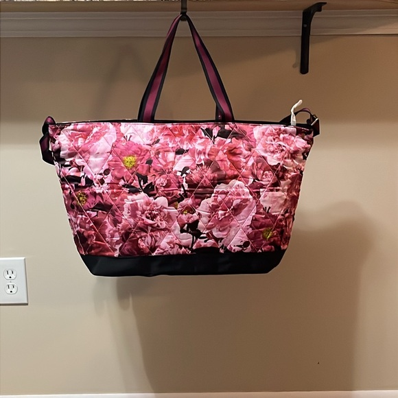 Victoria’s Secret Pink/ White Floral Tote with 2 sets of handles - Picture 5 of 7